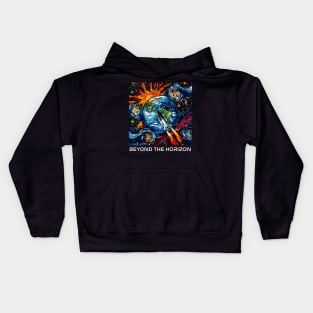 Beyond The Horizon (white type) Kids Hoodie